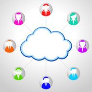 Cloud computing clip-art illustration N2