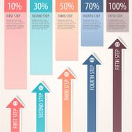 Business banners colorful arrows Step strategy (options data numbers graph)