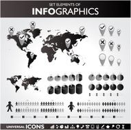 Black and white infographic set N4