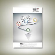 Arrow with pointer marks Brochure flyer or report for business N3