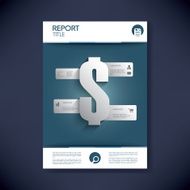 Annual business report cover suitable also for taxes Dollar sign