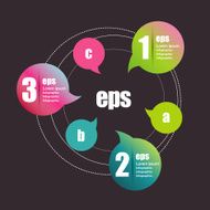 Connected circle speech diagram vector Infographic N4