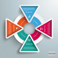 Big Circle Colored Infographic 4 Triangles
