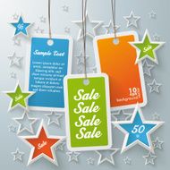 Three Colored Price Sticker With Stars