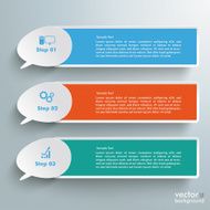 Three Colored Speech Bubble Banners