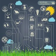 Environment ecology infographic elements Environmental risks N48