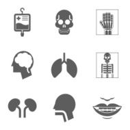 Medical care and health Isolated icons