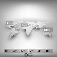 World map in perspective blurred infographic vector template for business N6