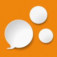Speech Bubble Two Circles Orange Stripes