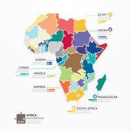 Africa Infographic Map Template jigsaw concept banner N2