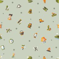 Modern flat design pattern of camping and hiking info graphic