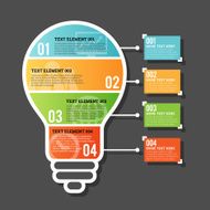 Four Part Horizontal Bulb Infographic