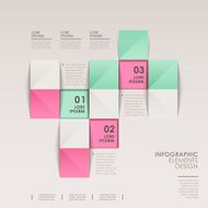 infographic vector elements with 3d origami style