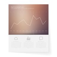 Infographic Line Gprah Template on Blurred Background