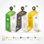 Staircase business infographics origami template