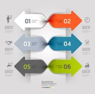 Modern arrow business spiral infographics option