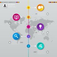 Digital illustration Infographic timeline report template N2