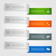 Horizontal curled infographics