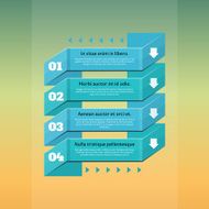 Retro options business step origami style banner infographics