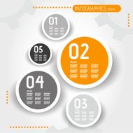 orange circle infographic buttons with numbers