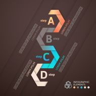 Modern business step origami style options banner N78