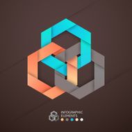Modern business step origami style options banner N79