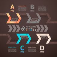 Modern business step origami style options banner N80