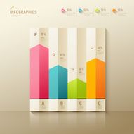 Colorful origami paper graph infographic