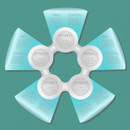 3D abstract infographics option layout with five sections