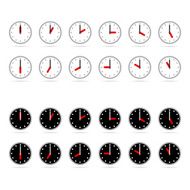 Icons of clock with shadow