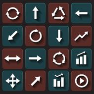 Set flat arrows icons