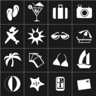 Flat travel icon set