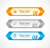Modern glossy infographics options arrow banner N5