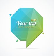Abstract paper speech bubble and text