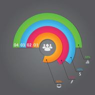 Modern business infographics circle origami style options banner