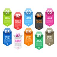 Folded paper numbers infographics elements