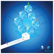 Stair Cube Business Infographic Design Template