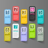 Numbers options infographics elements