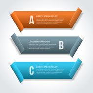 Vector step options banners and letters A B C N2