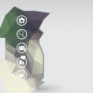 triangle and web button