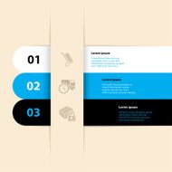 Cool three color infographic label set