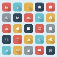 Trendy simple finance icons set in flat design