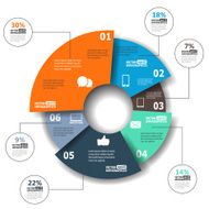Modern paper infographics in a pie chart