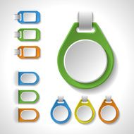 Set of colorful blank badges tags banners labels and bookmarks N6