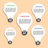 Flat style light bulb infographic template N2