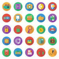 Business flat style icons set vector format