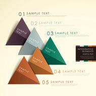 abstract origami pyramid chart infographics N2