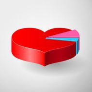 Valentines Day infographics with heart diagram