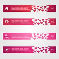 Set of infographics with hearts