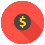 Flat dollar sign button